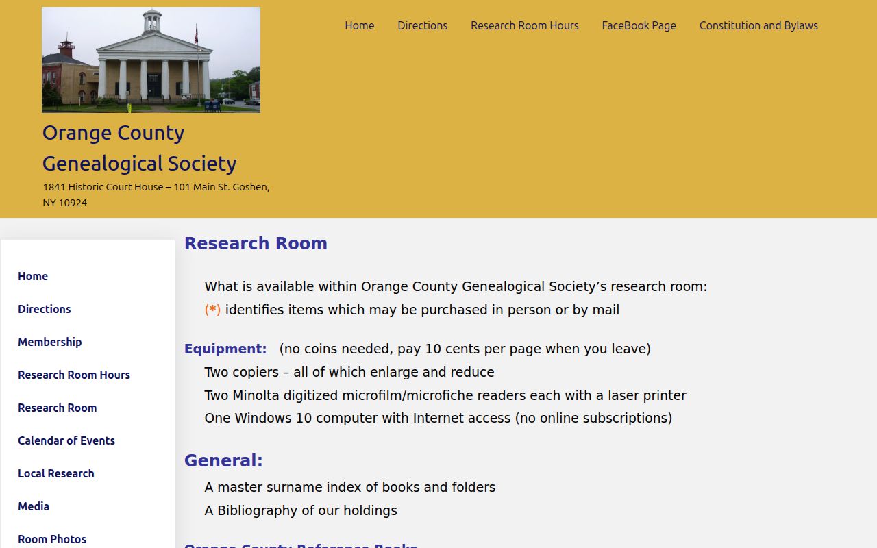 Palm Tree city directory research at the Orange County Genealogical Society holdings page