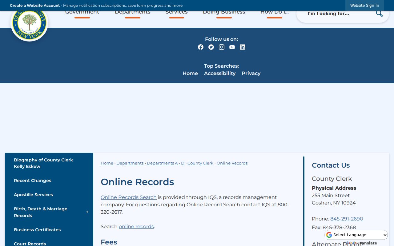 Palm Tree previous residents research at Orange County Online Records